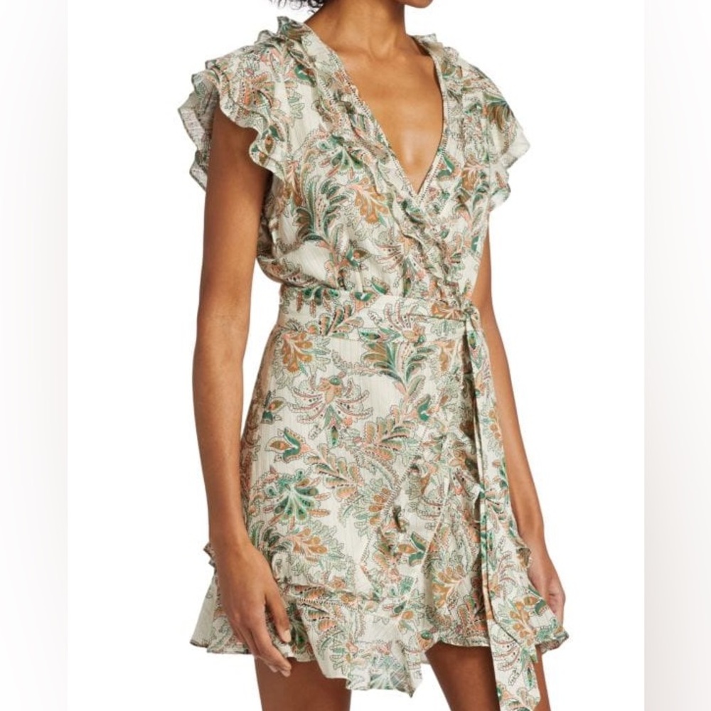 🎁 NWT VERONICA BEARD Itzel Belted Floral Wrap Mini Dress Size 4